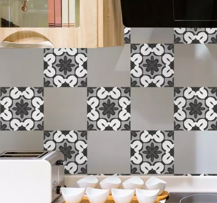 Geometric kitchen design tile sticker - TenStickers