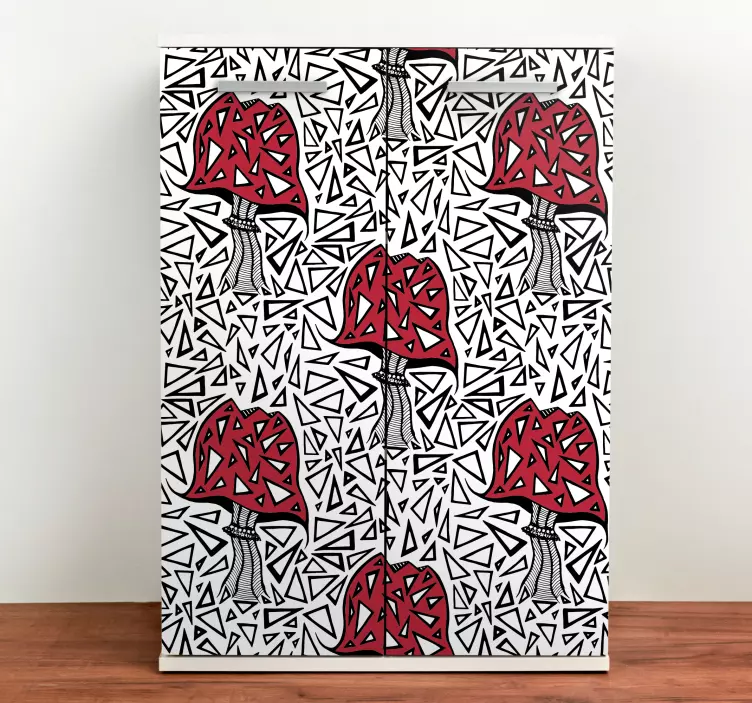 Geometric red  shapes furniture sticker - TenStickers