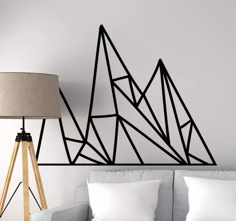 Geometric wall sticker abstract mountain peaks - TenStickers