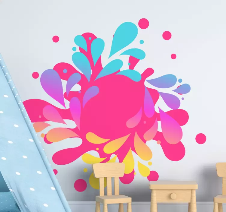Geometric wall sticker colorful splash elements - TenStickers