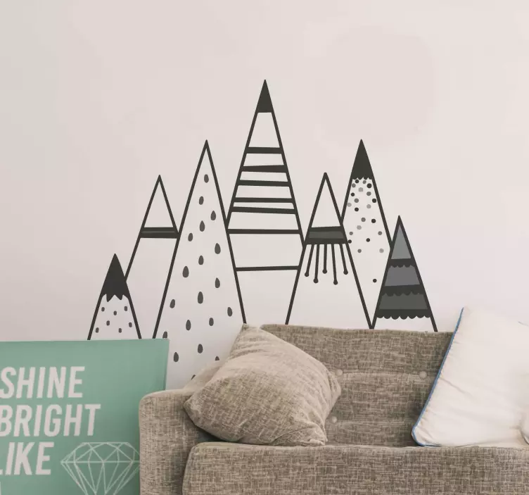 Geometric wall sticker mountain peak shapes - TenStickers