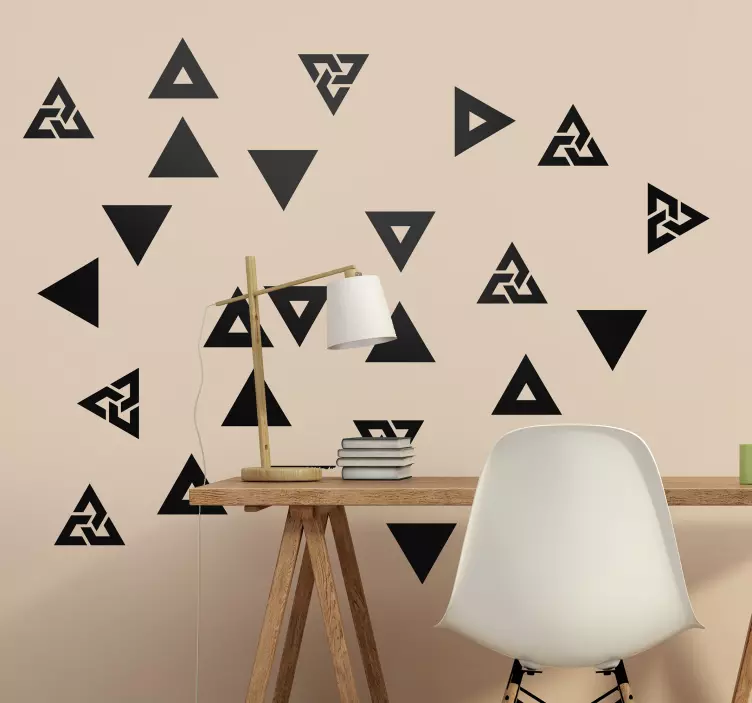 Geometric wall sticker stylish triangle design - TenStickers