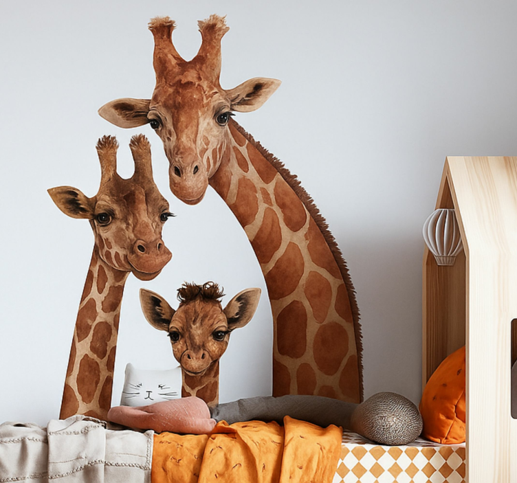 Giraffe family wall sticker - TenStickers
