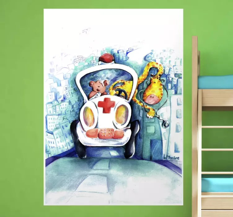 Giraffe Paramedic Wall Mural - TenStickers