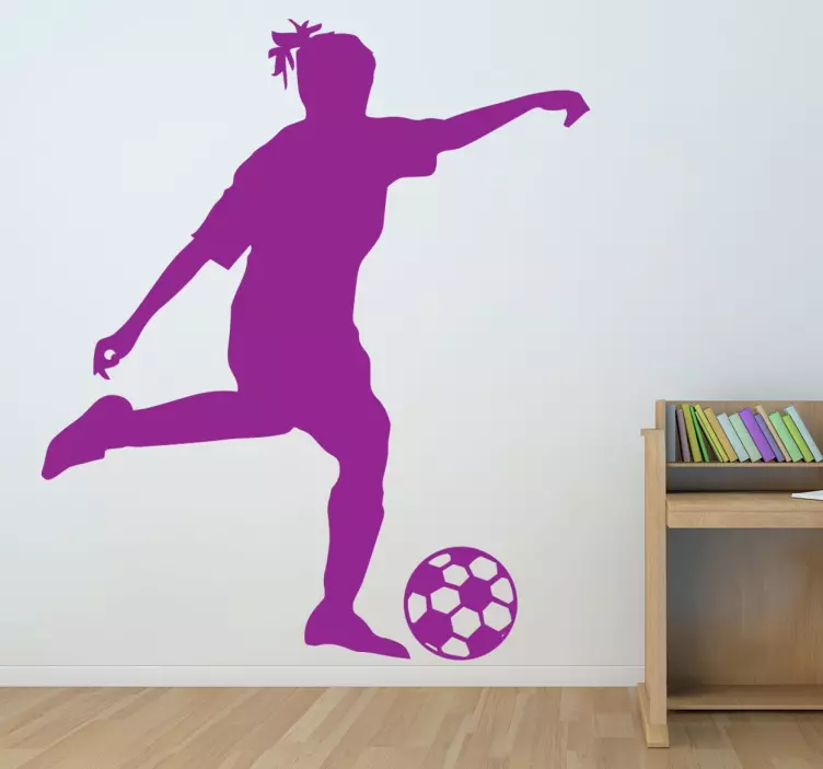 Girl Footballer Sticker - TenStickers