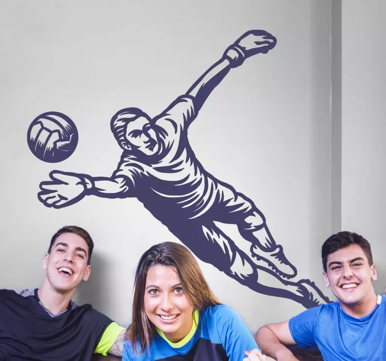 Goalkeeper Diving Action football sticker - TenStickers