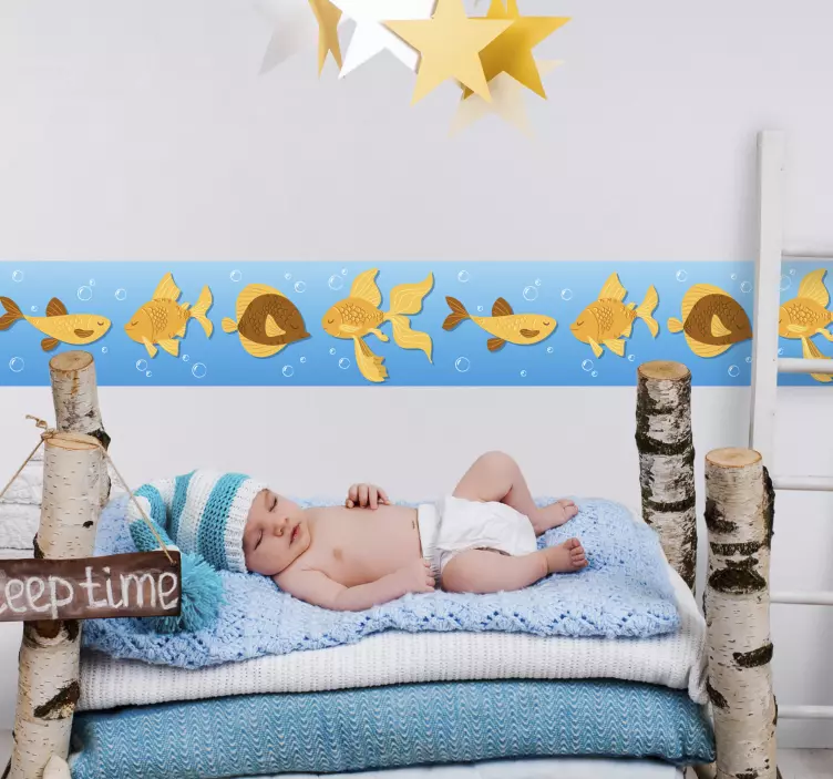 Golden Fish Children Animal Wall Sticker - TenStickers