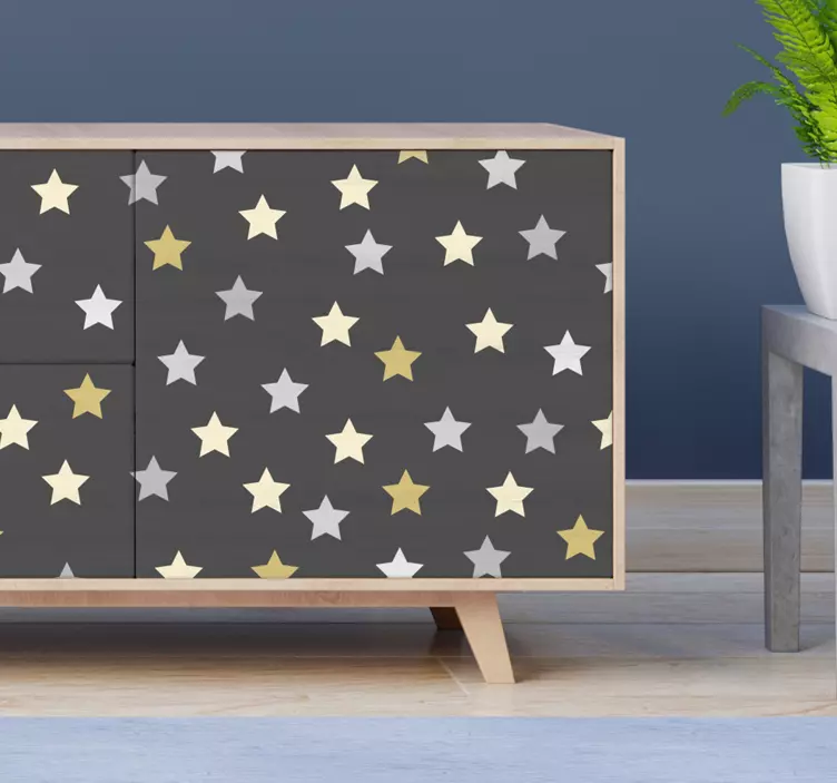 Golden stars kallax furniture decal - TenStickers