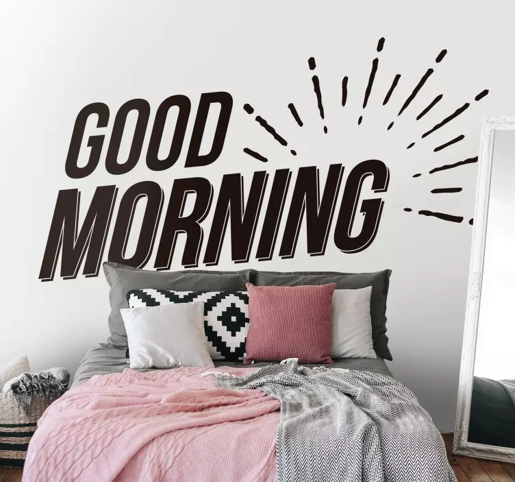 Good Morning text sticker - TenStickers