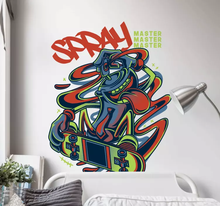 Graffiti spray in skateboard sticker pack - TenStickers