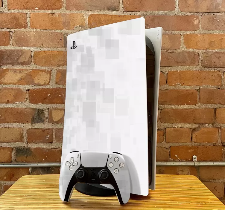 Gray and white squares PS5 sticker - TenStickers