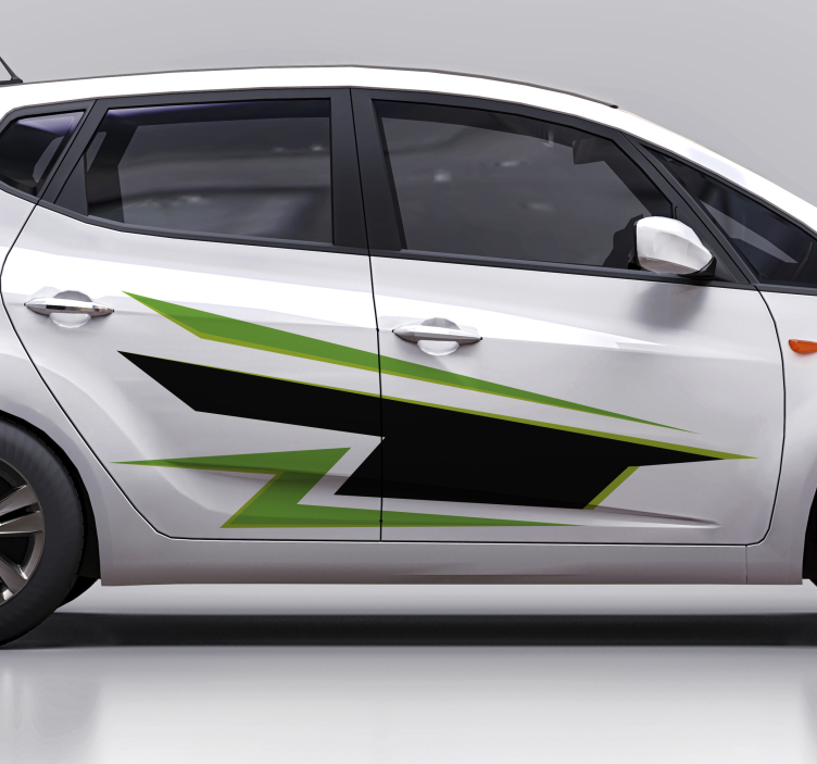 Green and black car wrap sticker - TenStickers