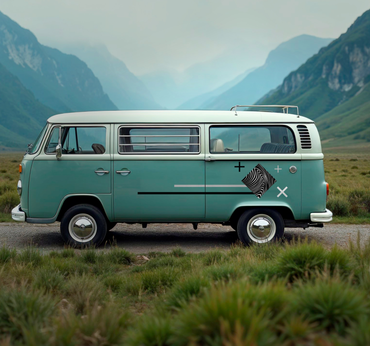 Grey stripes campervan decal - TenStickers