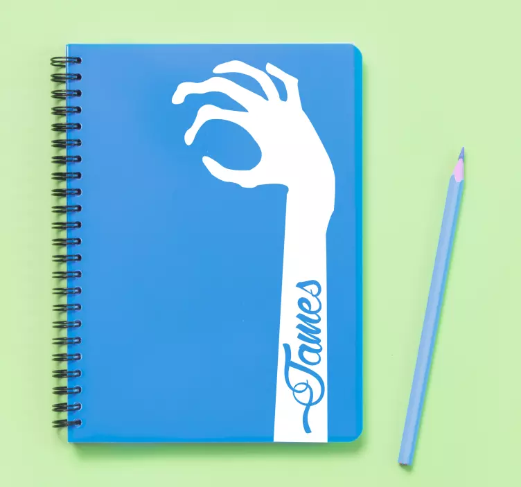 Halloween hand personalized name sticker - TenStickers