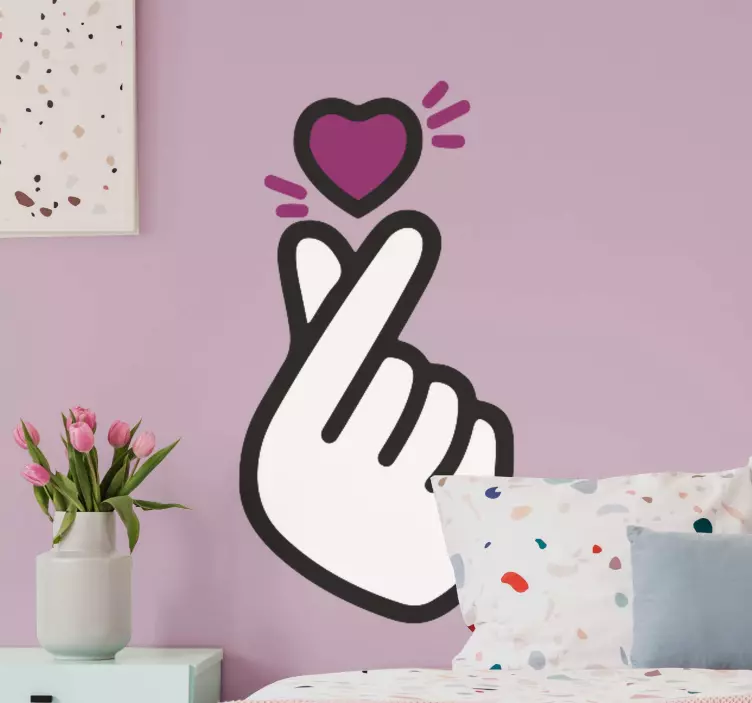 Hand Heart Gesture Location sticker - TenStickers