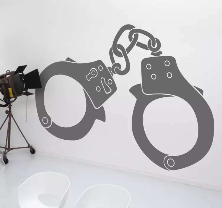Cool Handcuffs Wall Sticker - TenStickers
