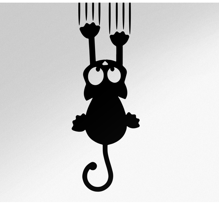 Hanging Cat Silhouette wall sticker - TenStickers