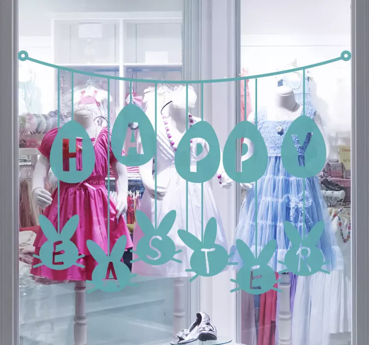 Hanging Happy Easter Sticker - TenStickers