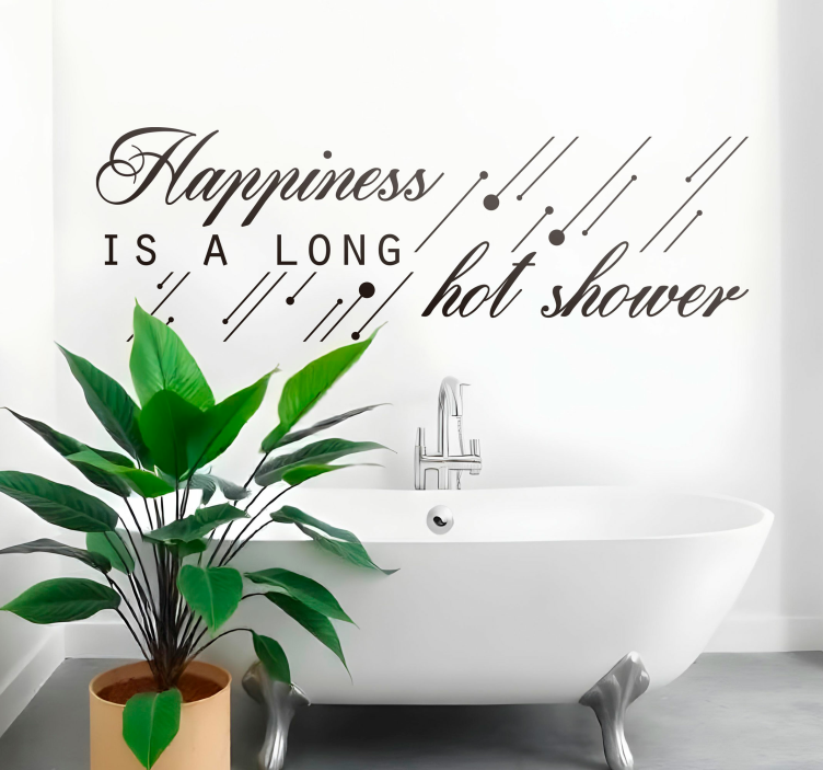 Happiness is a long shower bathroom wall sticker - TenStickers