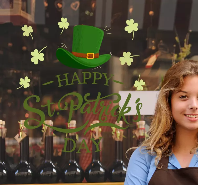 Happy St Patrick´s Day Window Sticker - TenStickers