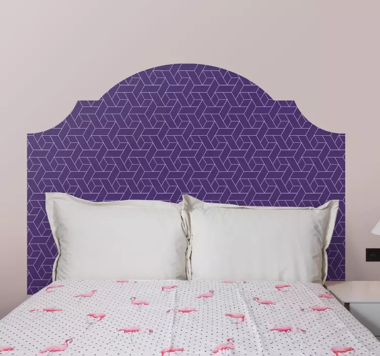 Headboard purple geometric headboard decal - TenStickers