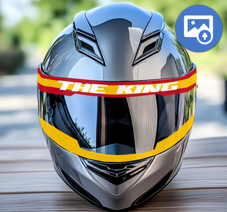 Helmet visor design with flag motorcycle sticker - TenStickers