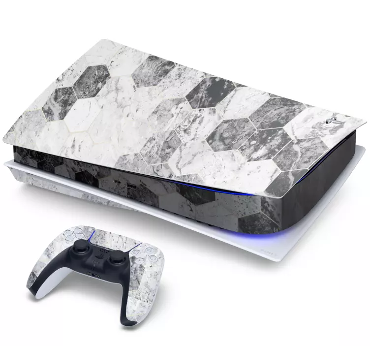Hexagon marble PS5 sticker - TenStickers