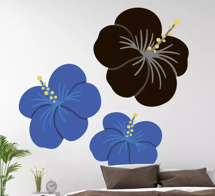 Hibiscus floral arrangement flower wall sticker - TenStickers