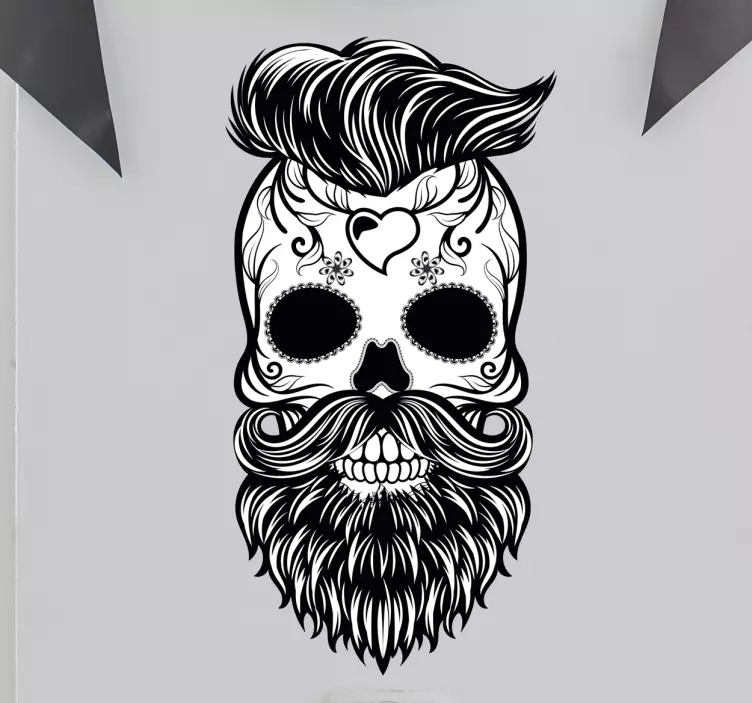 Hipster Skull Sticker - TenStickers