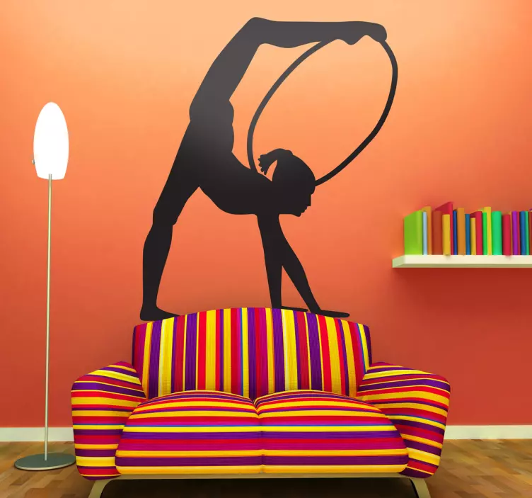 Hoop Gymnast Silhouette Wall Sticker - TenStickers