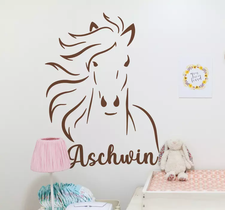 horse with personalized name animal  sticker - TenStickers