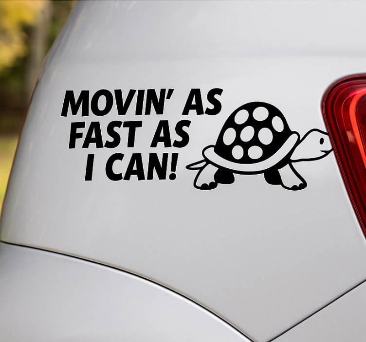 Car sticker funny slow turtle - TenStickers