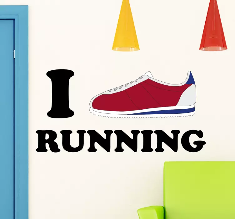 I Love Running Wall Sticker - TenStickers
