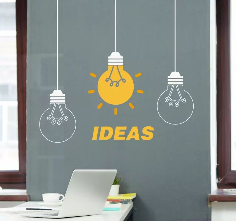 Ideas light bulb office sticker - TenStickers
