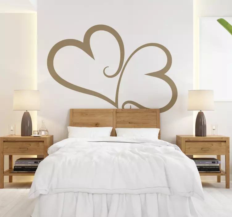 Interlocked Hearts Wall Sticker - TenStickers