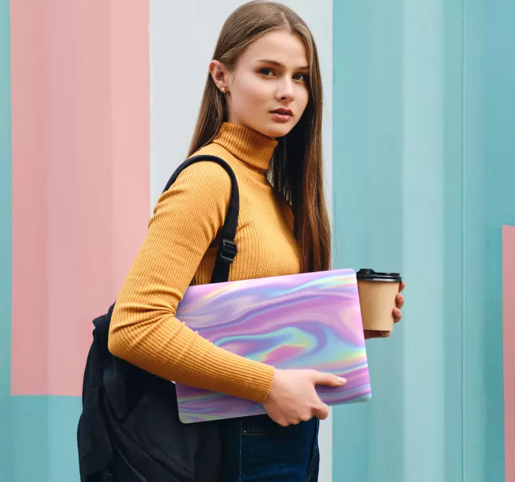 iridescent effect abstract decal for laptop - TenStickers