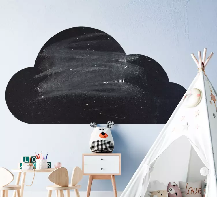 Isolated cloud cool shape write on sticker - TenStickers