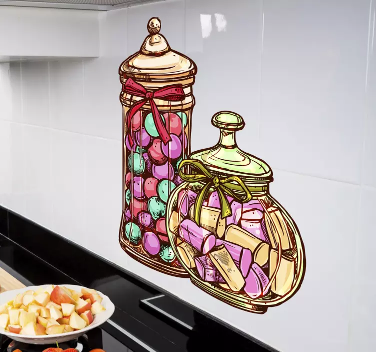 Jars full of goodies kitchen wall sticker - TenStickers