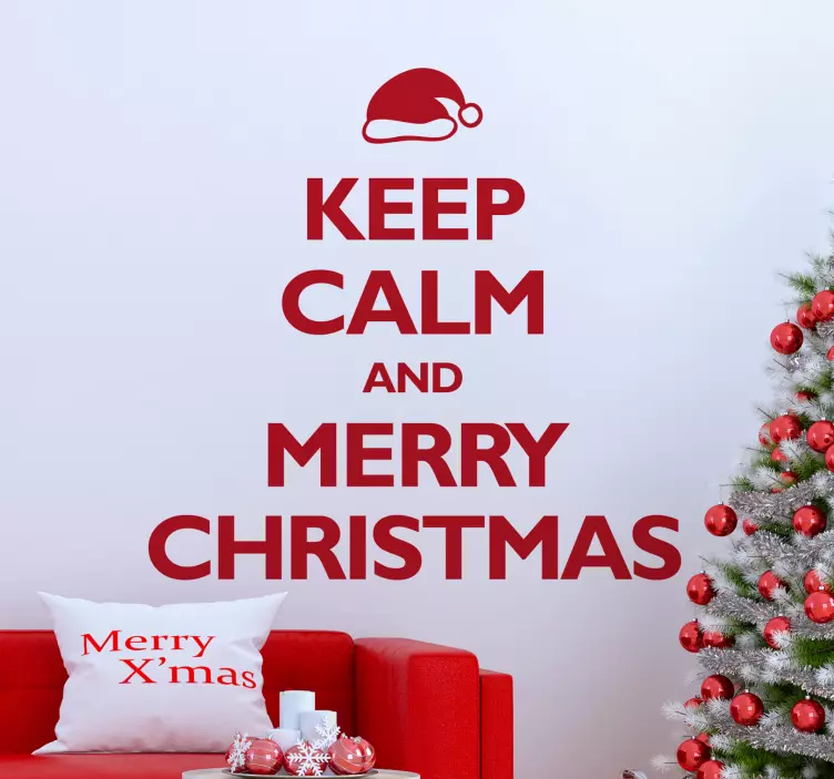 Keep Calm Happy Christmas Sticker - TenStickers