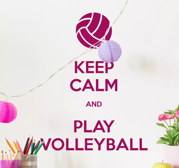 KEEP CALM PLAY VOLLEYBALL sports wall sticker - TenStickers
