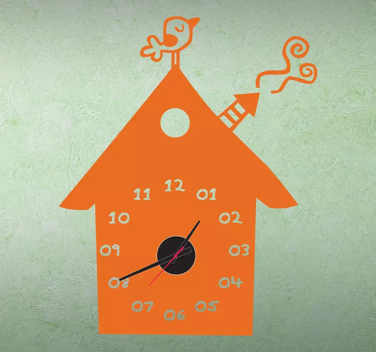 Kids Bird House Wall Clock Sticker - TenStickers