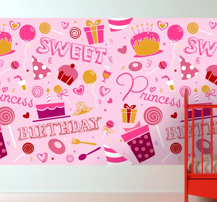 Kids Birthday Princess Vinyl Sheet Sticker - TenStickers