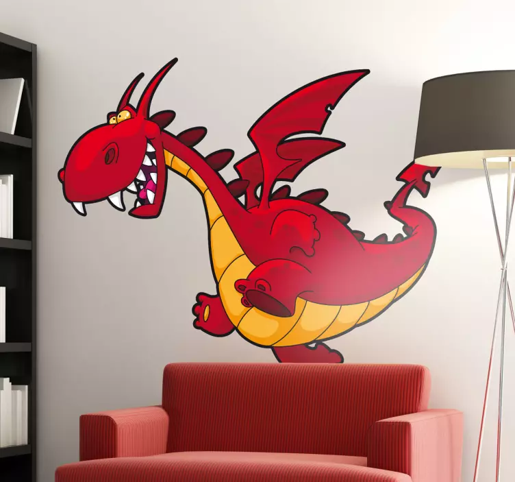 Kids Cartoon Dragon Wall Sticker - TenStickers