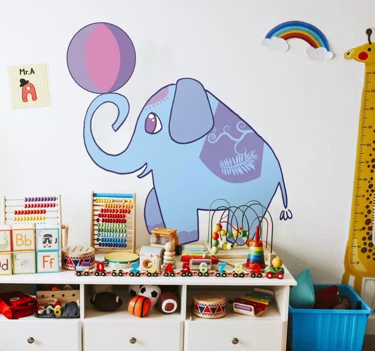 Kids Circus Elephant Wall Sticker - TenStickers