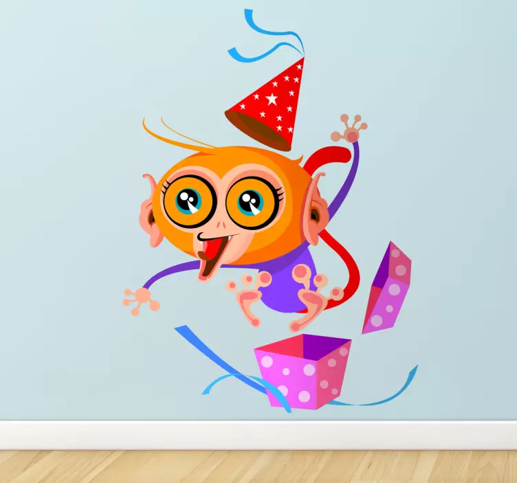 Kids Crazy Surprise Monkey Wall Sticker - TenStickers