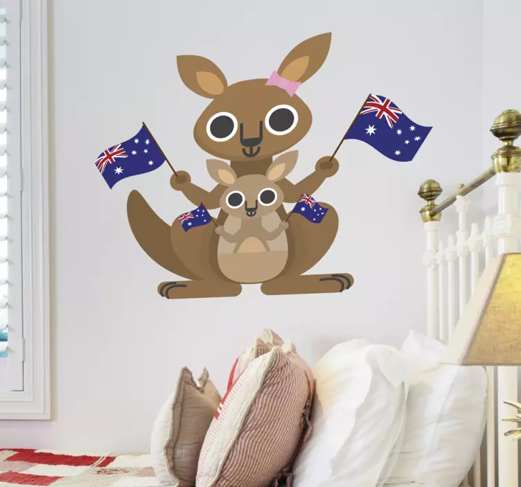 Kids Kangaroo Wall Sticker - TenStickers