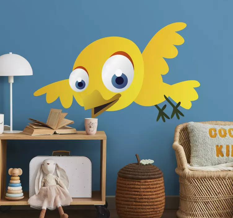 Kids Yellow Bird Sticker - TenStickers