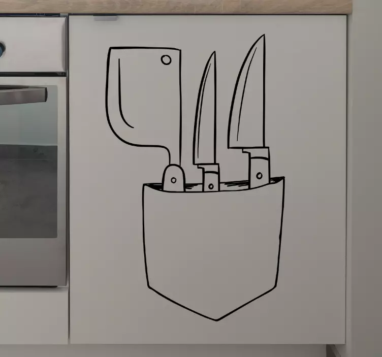 Kitchen Knives Wall Sticker - TenStickers