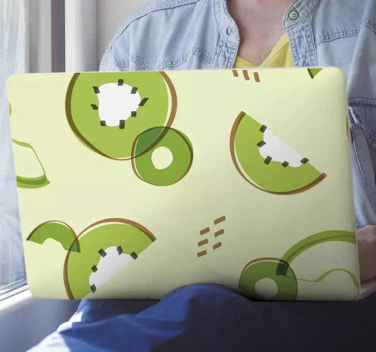 Kiwi Fruit Pattern laptop skin - TenStickers