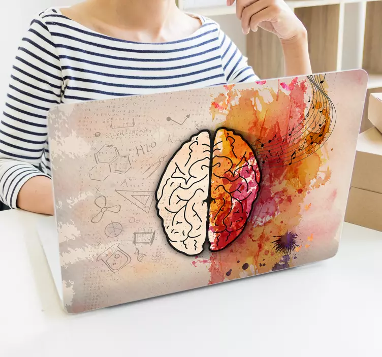 Laptop adhesive brain artistic - TenStickers